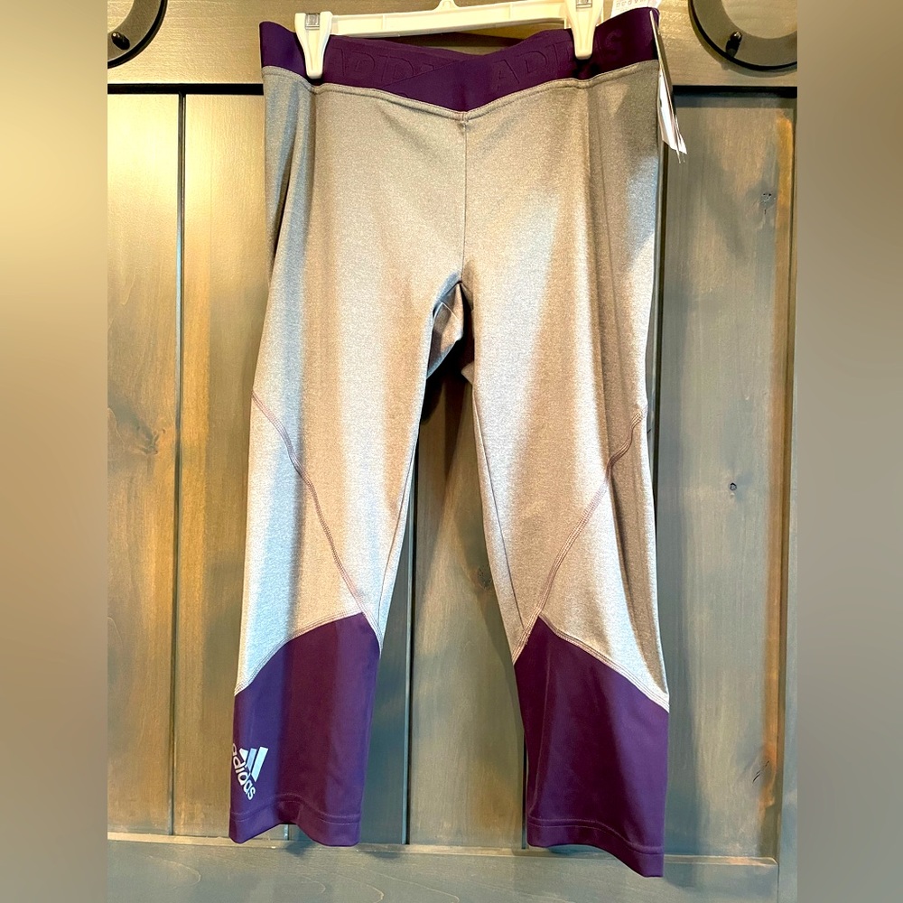 Adidas Grey/Purple Tights Size Large